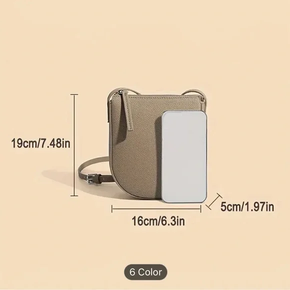 Leather Crossbody Bag Messenger Bag  Women Handbag Gray Brand New - Picture 9 of 13